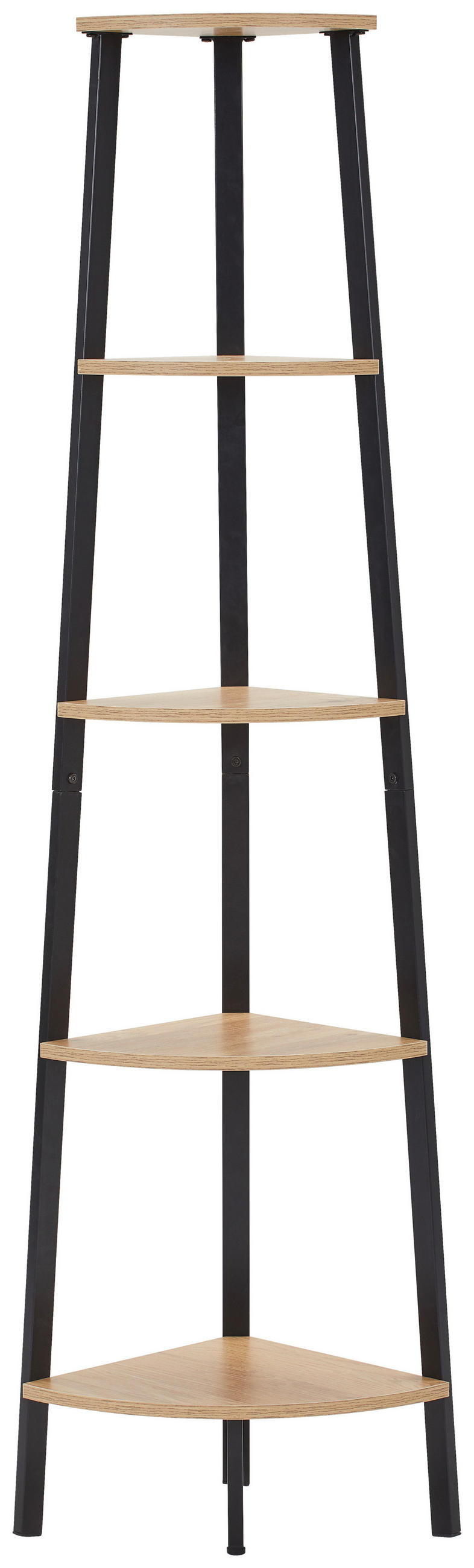 ECKREGAL - Schwarz/Naturfarben, Basics, Holzwerkstoff/Metall (33/159/33cm) - Carryhome