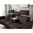 TRAPEZSOFA in Echtleder Dunkelbraun  - Dunkelbraun/Schwarz, KONVENTIONELL, Leder/Metall (221/103/95cm) - Dieter Knoll