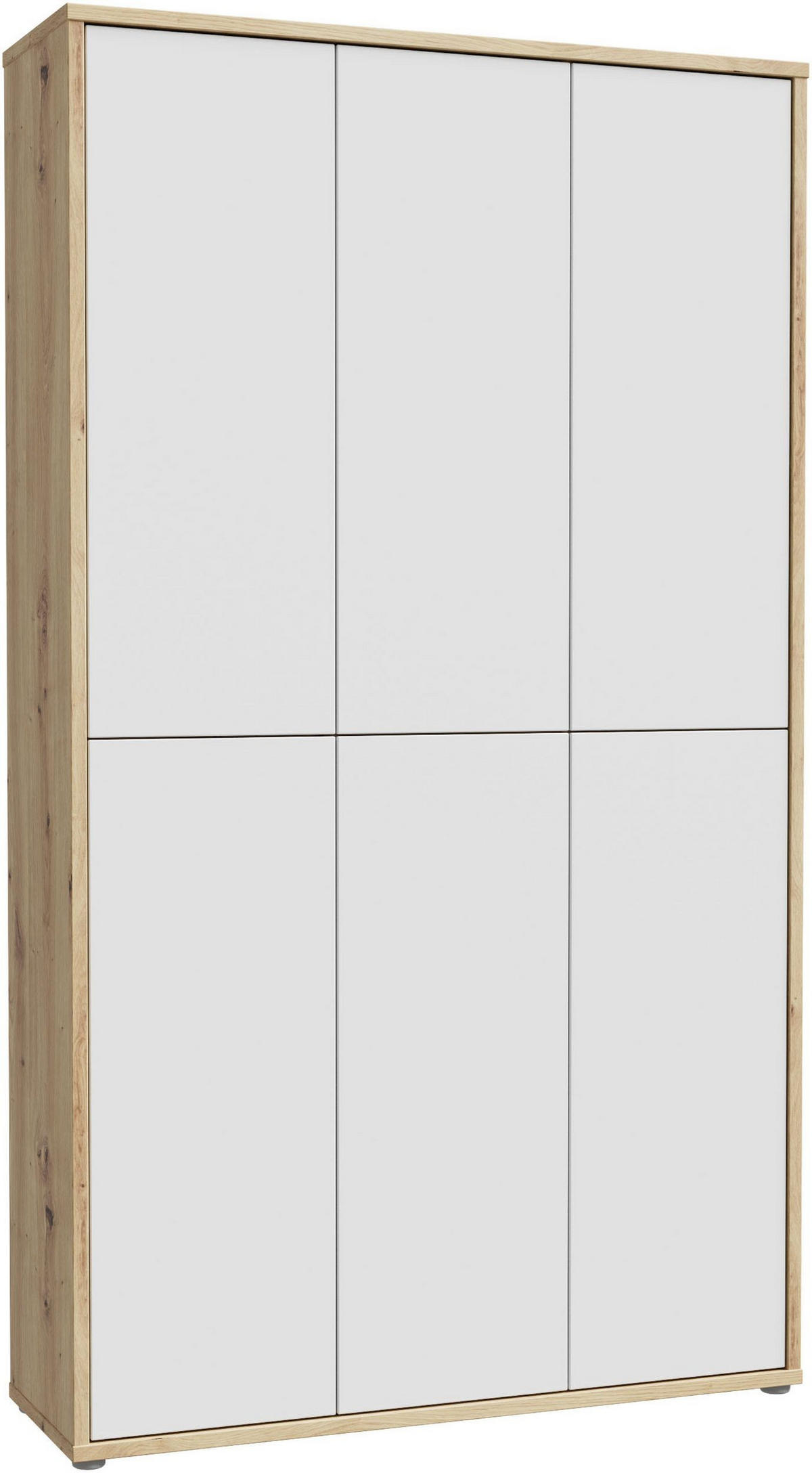 SCHUHSCHRANK Eiche Artisan, Hellgrau  - Hellgrau/Eiche Artisan, MODERN, Holzwerkstoff/Kunststoff (109,2/191,9/34,9cm) - Xora