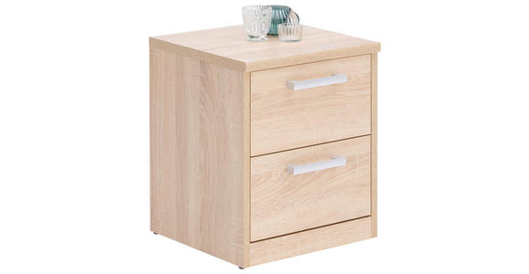 NACHTKÄSTCHEN in Sonoma Eiche  - Silberfarben/Schwarz, KONVENTIONELL, Holzwerkstoff/Metall (38/46/36cm) - Xora