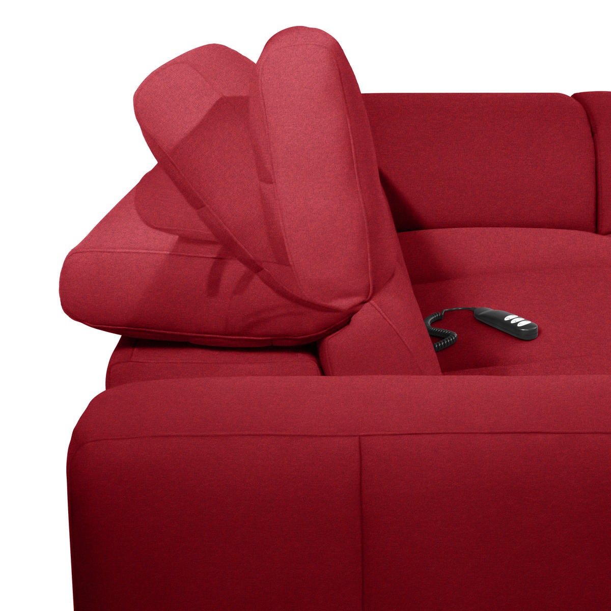 ECKSOFA Rot Flachgewebe  - Rot/Schwarz, Design, Textil/Metall (290/238cm) - Pure Home Lifestyle