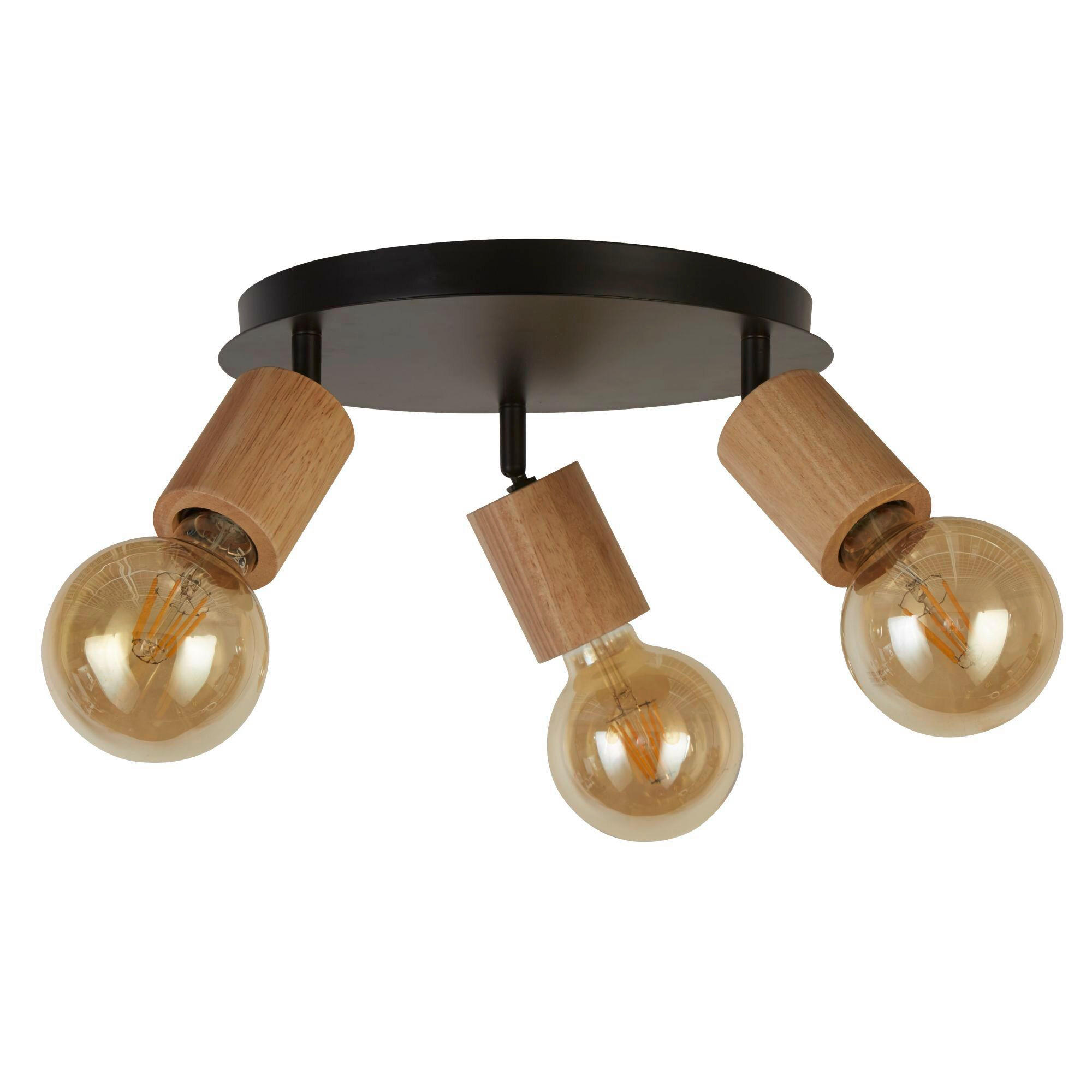 SPOTLIGHT Spinny 42/9 cm   - svart, Natur, metall/trä (42/9cm)