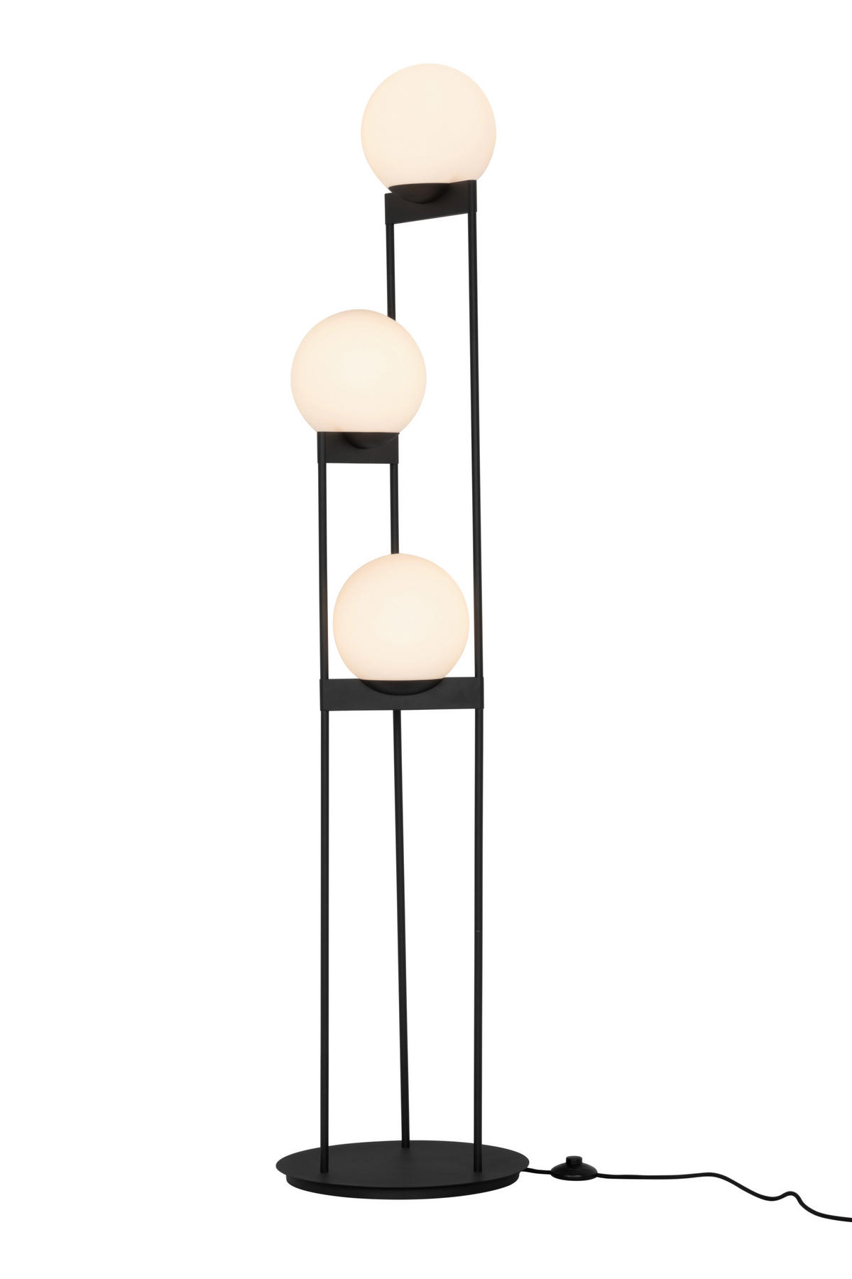 STOJACIA LAMPA, 37/163 cm  - čierna, Design, kov/sklo (37/163cm) - Dieter Knoll