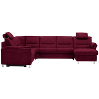 SOFFA i mikrofiber vinröd  - vinröd/aluminiumfärg, Klassisk, metall/textil (262/335/173cm) - Beldomo System