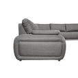 ECKSOFA Grau Struktur Rückenkissen, Rücken echt  - Chromfarben/Grau, KONVENTIONELL, Textil/Metall (310/280cm) - Carryhome