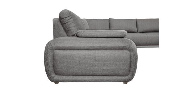 ECKSOFA Grau Struktur Rückenkissen, Rücken echt  - Chromfarben/Grau, KONVENTIONELL, Textil/Metall (310/280cm) - Carryhome