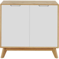 SCHUHSCHRANK Weiß, Eiche Wotan  - Eiche Wotan/Weiß, Design, Holzwerkstoff (80/75/40cm) - Livetastic