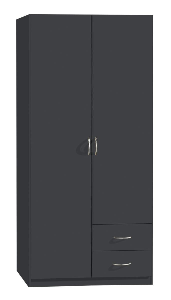 KLEIDERSCHRANK 91/197/54 cm 2-türig  - Silberfarben/Grau, KONVENTIONELL, Holzwerkstoff/Kunststoff (91/197/54cm) - Boxxx