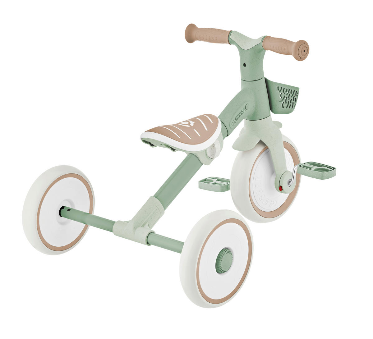 DREIRAD LEARNING TRIKE 2in1 PLUS ECO  - Salbeigrün, Basics, Kunststoff (58.9/41.0/42.7cm) - GLOBBER