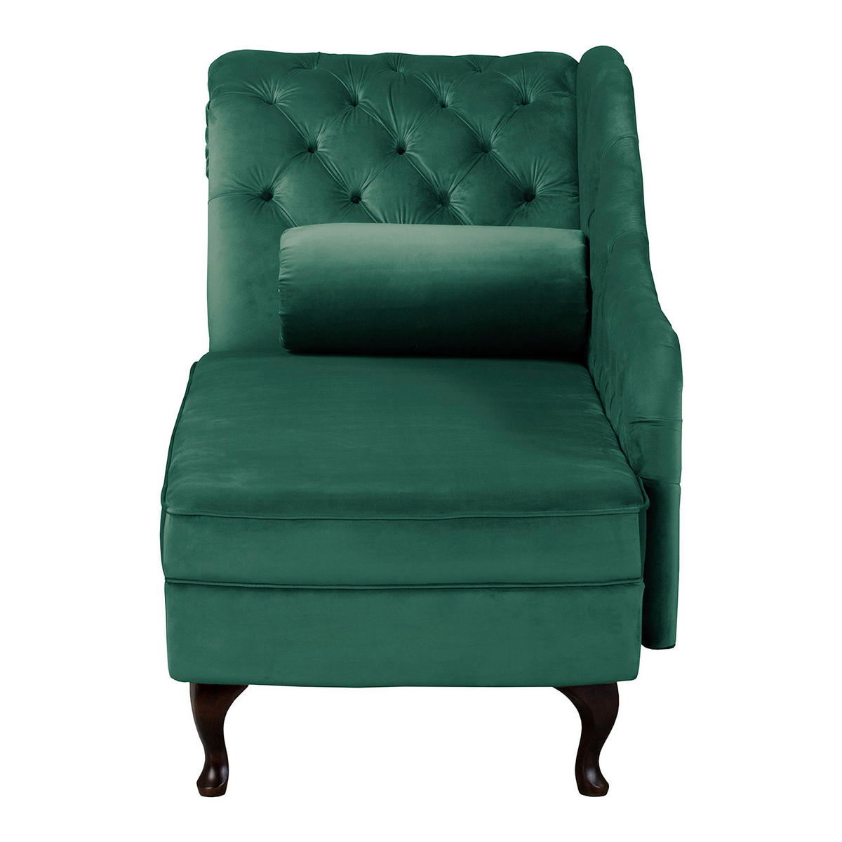 RÉCAMIERE Samt Grün  - Braun/Grün, Design, Holz/Textil (185/93/75cm) - Livetastic