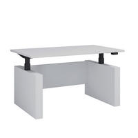 PISALNA MIZA kovina, leseni material črna, bela  - črna/bela, Konvencionalno, kovina/leseni material (138/80/73-122cm) - MID.YOU