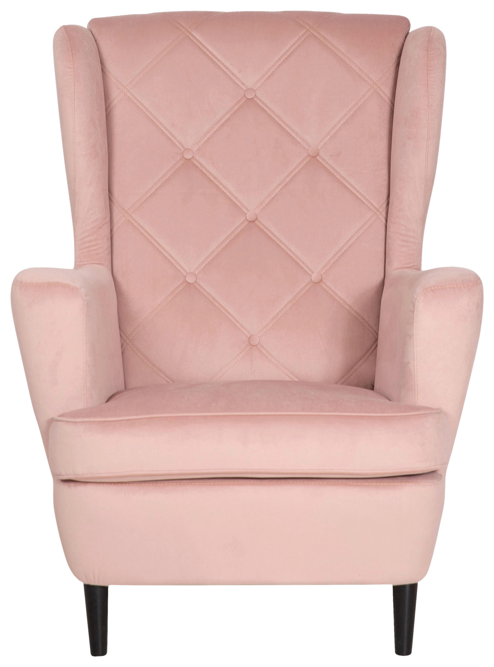 FÜLES FOTEL - rózsaszín, Basics, faalapú anyag/karton (78/102/98cm) - Carryhome
