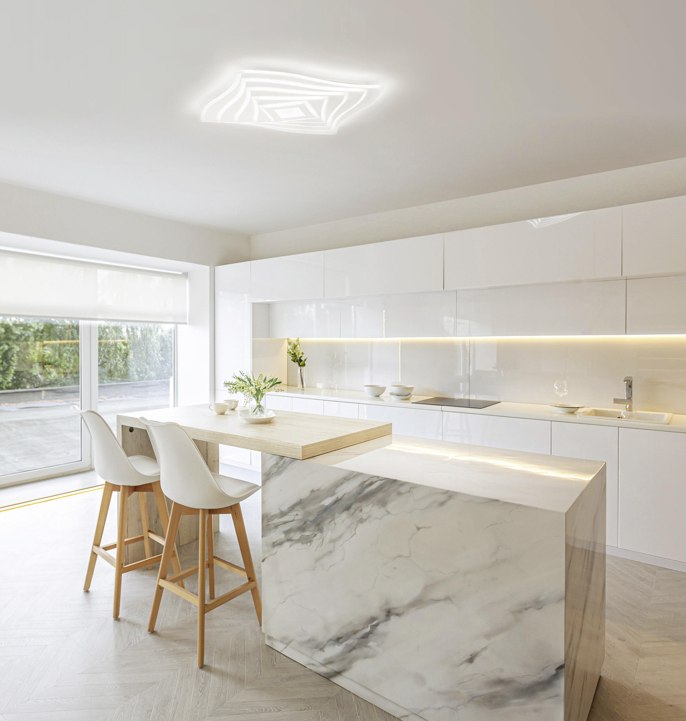 LED-DECKENLEUCHTE Hero 50/5/50 cm   - Weiß, Basics, Kunststoff (50/5/50cm) - Fischer & Honsel