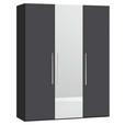 DREHTÜRENSCHRANK  in Anthrazit, Schwarz  - Edelstahlfarben/Anthrazit, Design, Glas/Holzwerkstoff (152/195/59cm) - Carryhome