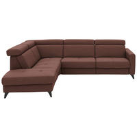 ECKSOFA Beldomo System in Flachgewebe Weinrot  214/276 cm  - Weinrot/Schwarz, KONVENTIONELL, Textil/Metall (214/276cm) - Beldomo System