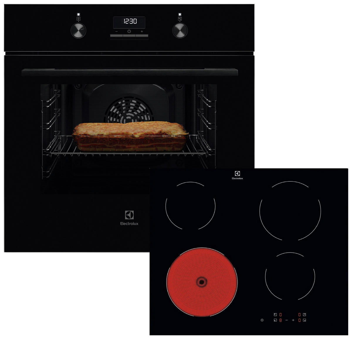 BACKOFENSET ELXB1K  - Schwarz, Basics, Glas/Metall (60/59,4/56cm) - Electrolux