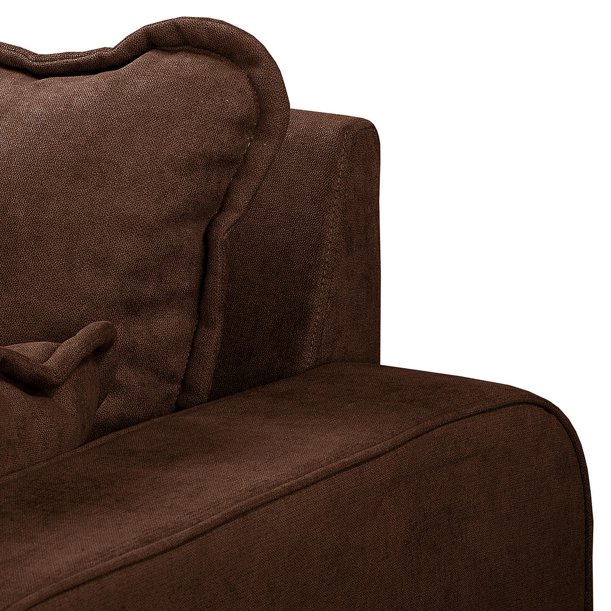 3-SITZER-SOFA in Mikrofaser Braun  - Wengefarben/Braun, Design, Holz/Textil (193/86/87cm) - Livetastic