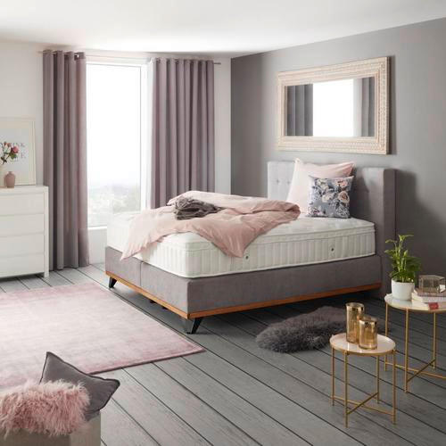 BOXSPRING KREVET 160/200 cm siva - boja cinka/siva, Moderno, tekstil/metal (160/200cm) - Novel