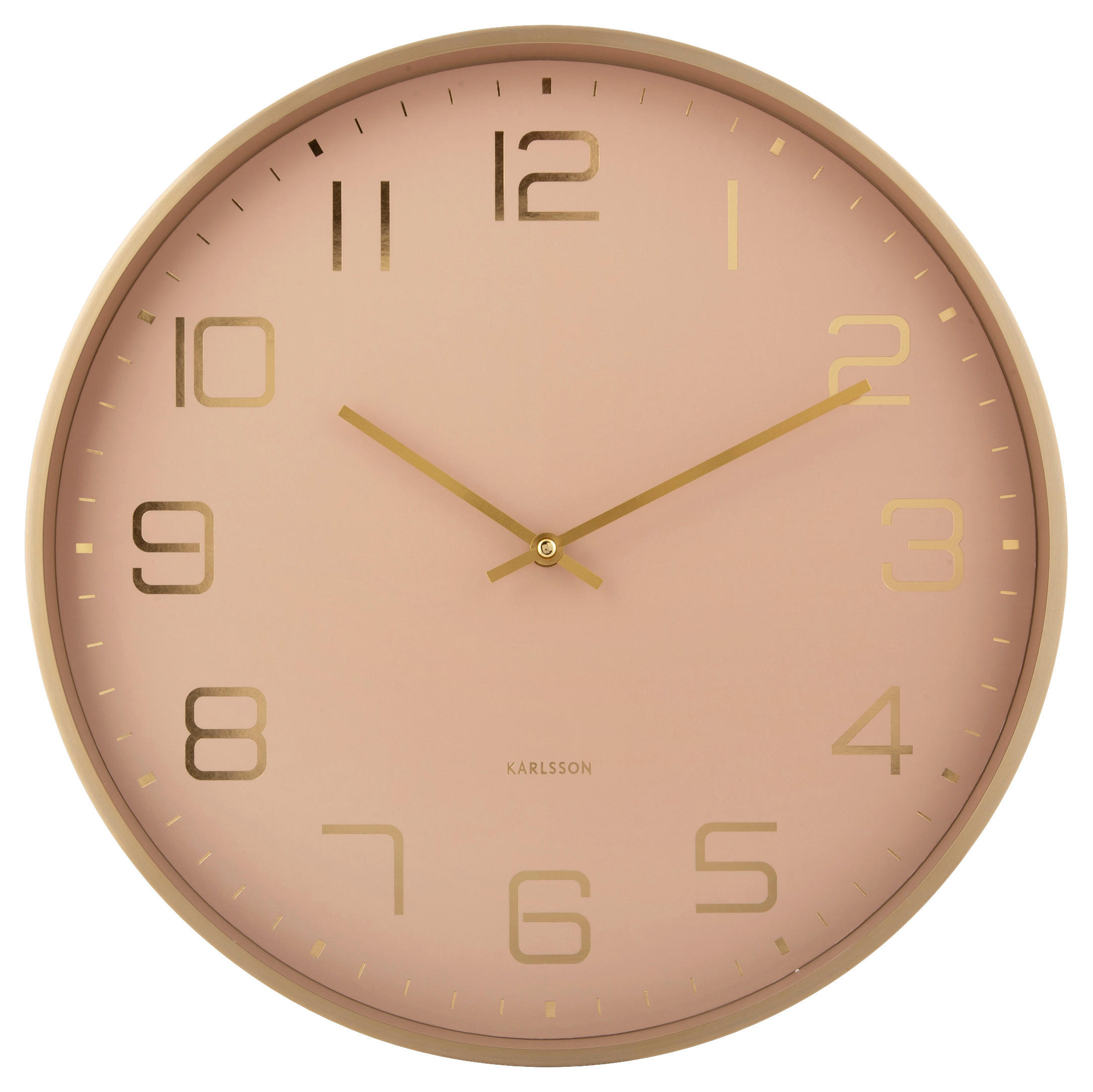 WANDUHR Elegance Goldfarben, Hellbraun 40/40/4,2 cm  - Hellbraun/Goldfarben, Basics, Metall (40/40/4,2cm) - Karlsson