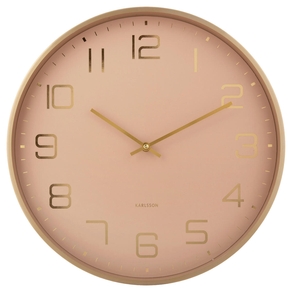 WANDUHR Elegance Goldfarben, Hellbraun 40/40/4,2 cm  - Hellbraun/Goldfarben, Basics, Metall (40/40/4,2cm) - Karlsson