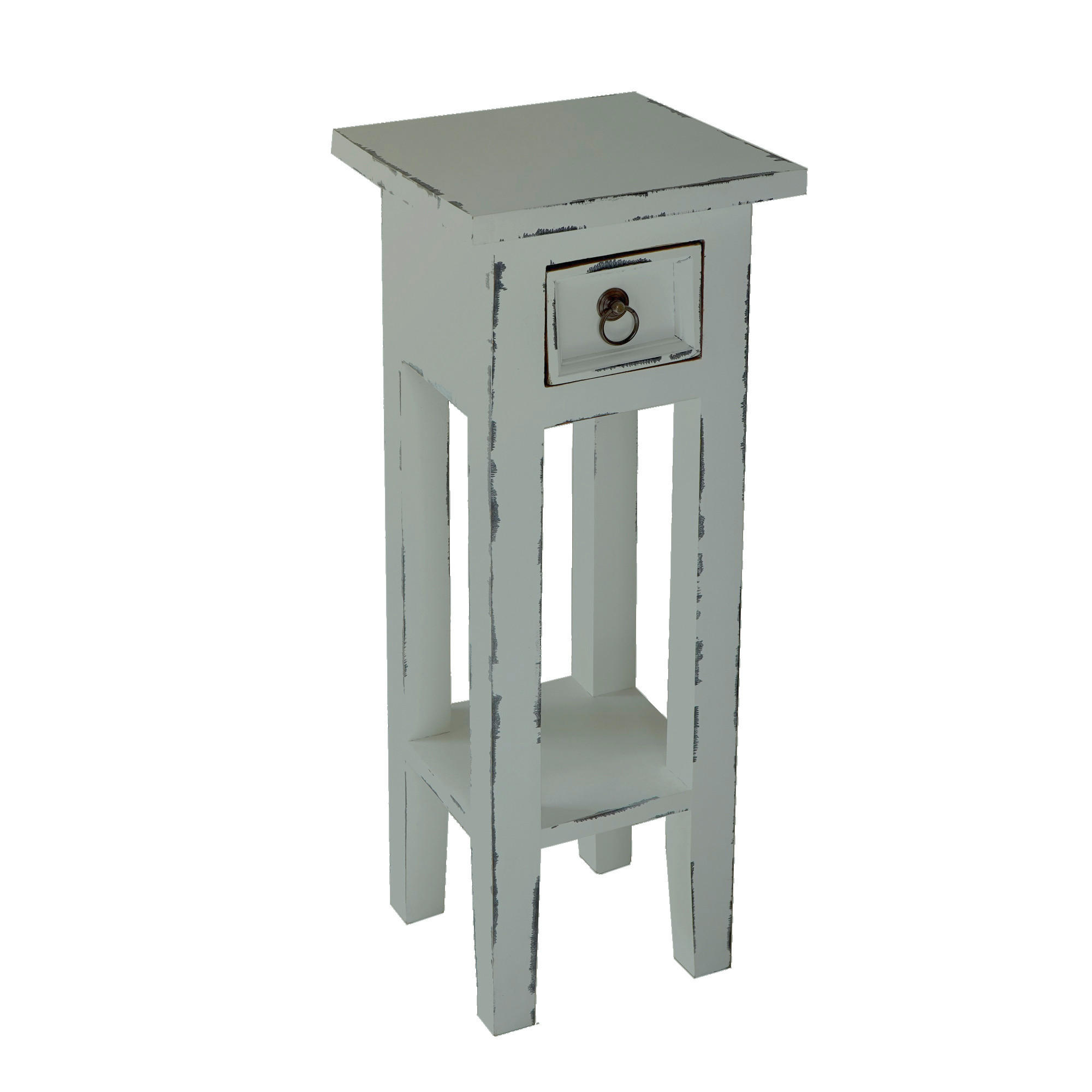 BEISTELLTISCH 25/25/67 cm Mahagoni Hartholz Grau  - Grau, Basics, Holz (25/25/67cm) - Gardenson
