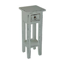 BEISTELLTISCH 25/25/67 cm Mahagoni Hartholz Grau  - Grau, Basics, Holz (25/25/67cm) - Gardenson