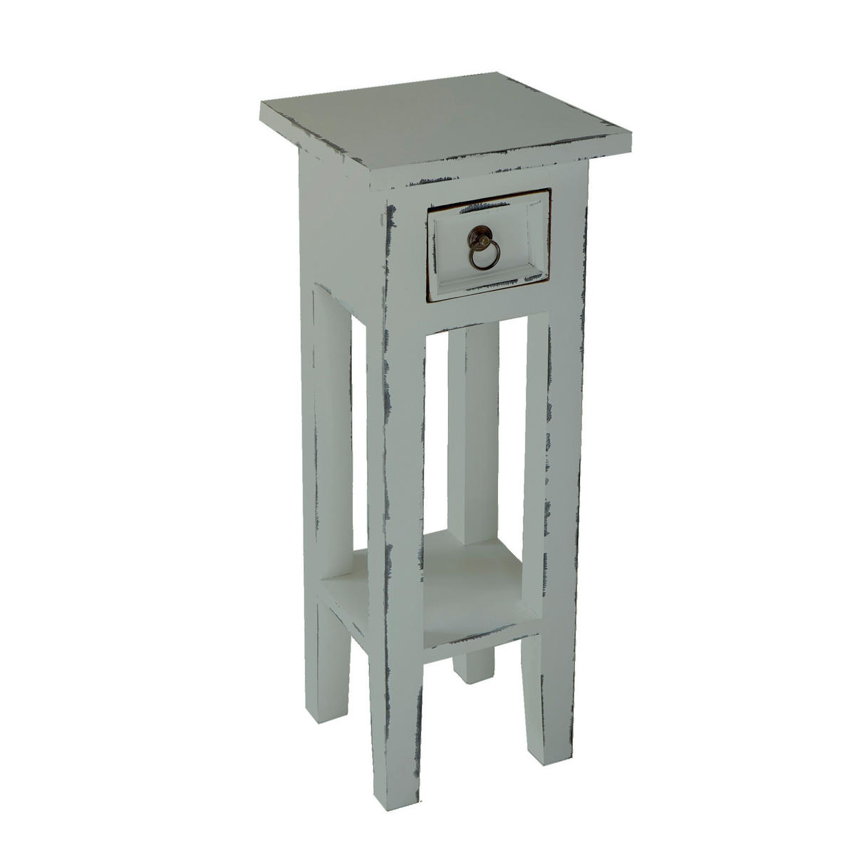 BEISTELLTISCH 25/25/67 cm Mahagoni Hartholz Grau  - Grau, Basics, Holz (25/25/67cm) - Gardenson