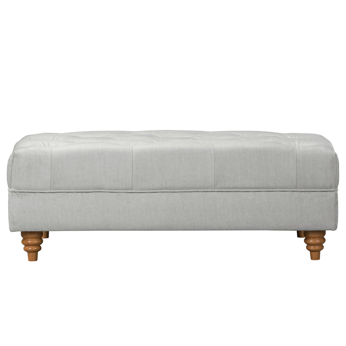 HOCKER Textil Hellgrau  - Hellgrau/Braun, Design, Holz/Textil (96/35/62cm) - P & B
