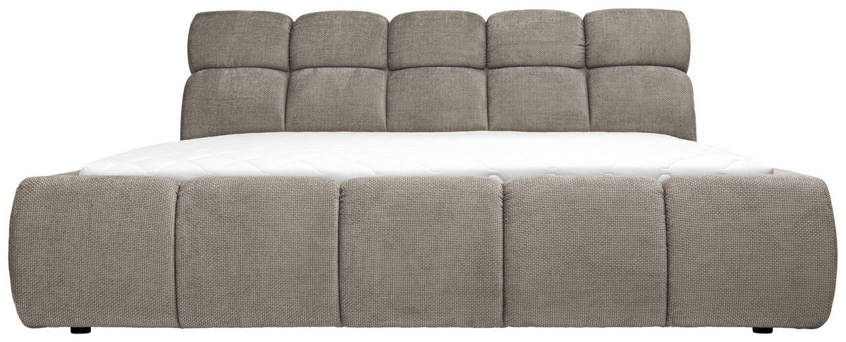 POLSTERBETT 160/200 cm  in Hellbraun  - Hellbraun/Schwarz, Design, Kunststoff/Textil (160/200cm) - Esposa