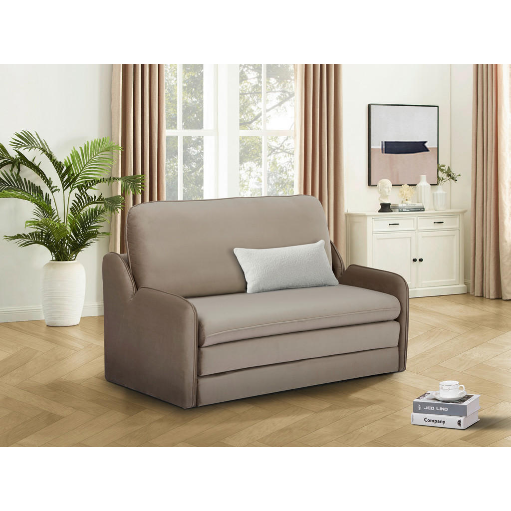 Thumbnail - Mid.you Schlafsofa, Hellbraun, Textil, 1-Sitzer, Füllung: Polyester, 162x81x93 cm, Liegefunktion, Kinder- & Jugendzimmer...