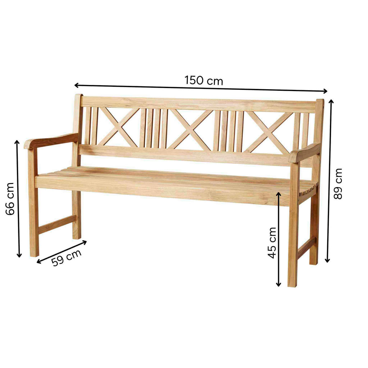 GARTENBANK Naturfarben  - Naturfarben/Teakfarben, Natur, Holz (58/89/150cm) - Gardenson