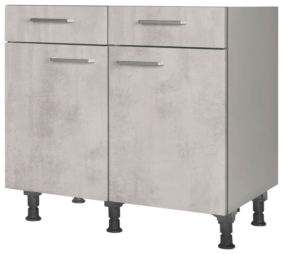 SCHUBKASTENUNTERSCHRANK 90/87/56 cm  in Hellgrau  - Edelstahlfarben/Hellgrau, MODERN, Holzwerkstoff/Metall (90/87/56cm) - Nobilia
