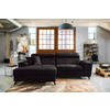 ECKSOFA in Velours Aubergine  181/267 cm  - Aubergine/Schwarz, Design, Textil/Metall (181/267cm) - Carryhome