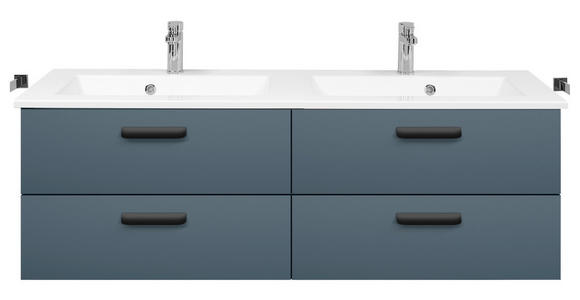 WASCHTISCHKOMBI 153 cm  - Blaugrau/Schwarz, KONVENTIONELL, Holzwerkstoff/Stein (153cm) - Dieter Knoll
