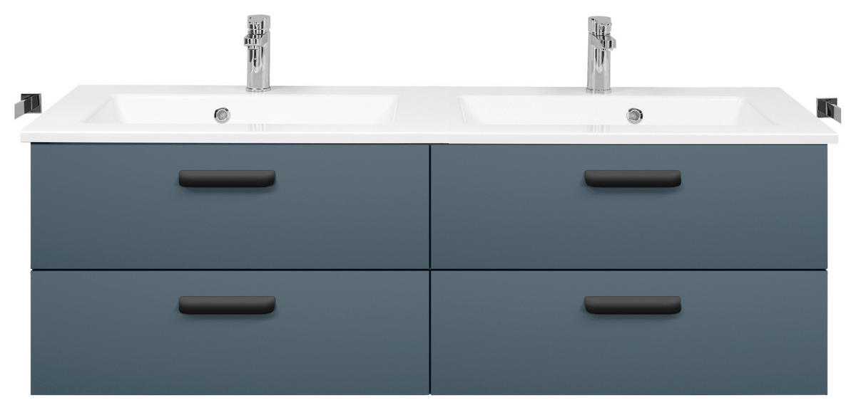 WASCHTISCHKOMBI 153 cm  - Blaugrau/Schwarz, KONVENTIONELL, Holzwerkstoff/Stein (153cm) - Dieter Knoll