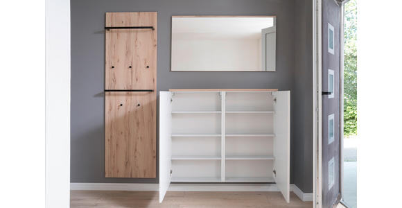 GARDEROBE 3-teilig in 190/200/38 cm - Buchefarben/Weiß, KONVENTIONELL, Holzwerkstoff (190/200/38cm) - Moderano