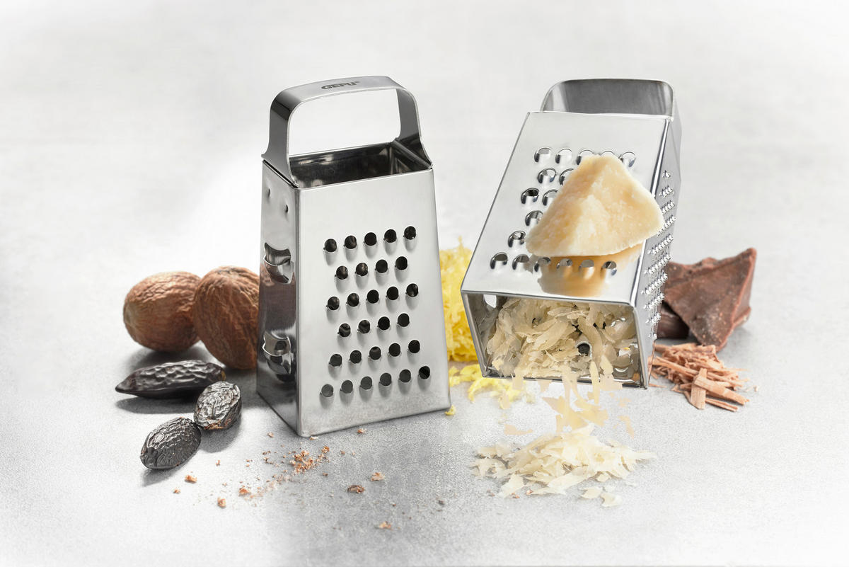 ČETVOROSTRANO RENDE - boja nerđajućeg čelika, Konvencionalno, metal (4/3/7,5cm) - Gefu