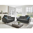 3-SITZER-SOFA Latina in Echtleder Anthrazit  - Anthrazit/Alufarben, Design, Leder/Metall (190/82/99cm) - Dieter Knoll