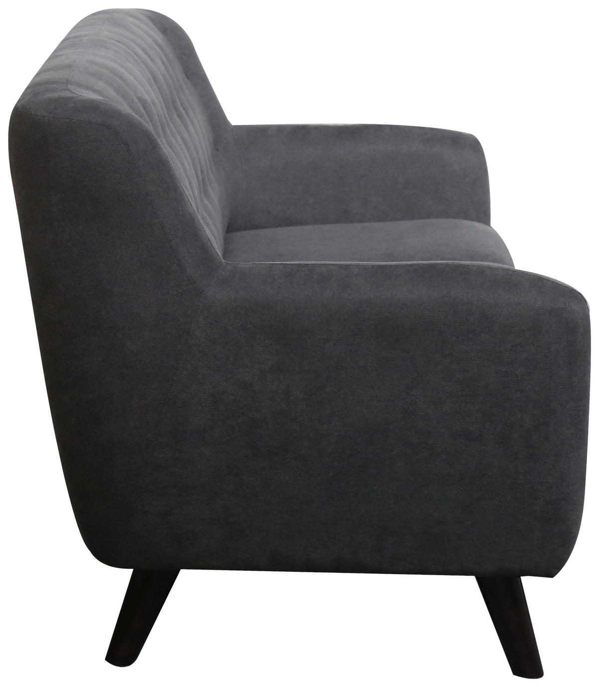 3-SITZER-SOFA Mikrofaser Schwarz, Dunkelgrau  - Dunkelgrau/Schwarz, MODERN, Holz/Textil (181/82/85cm) - MID.YOU