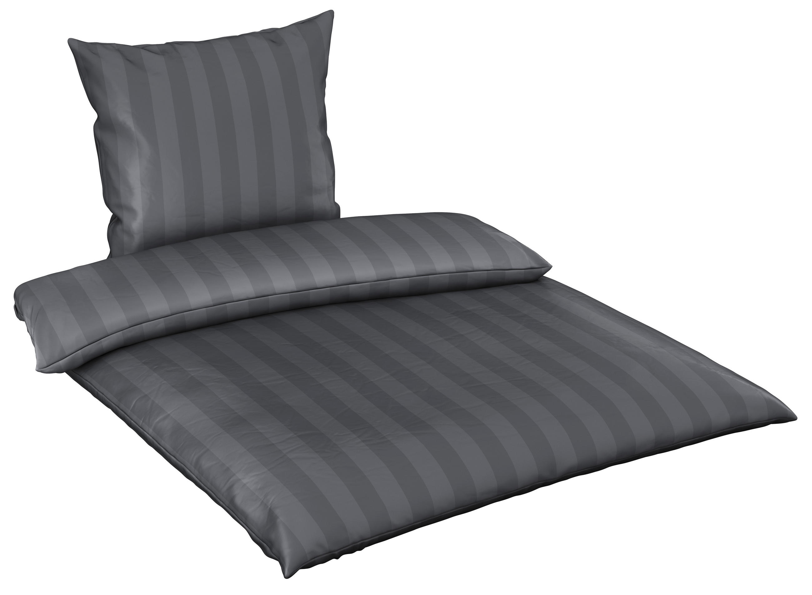 BETTWÄSCHE Dobby Satin 155/220 cm  - Anthrazit, KONVENTIONELL, Textil (155/220cm) - Novel