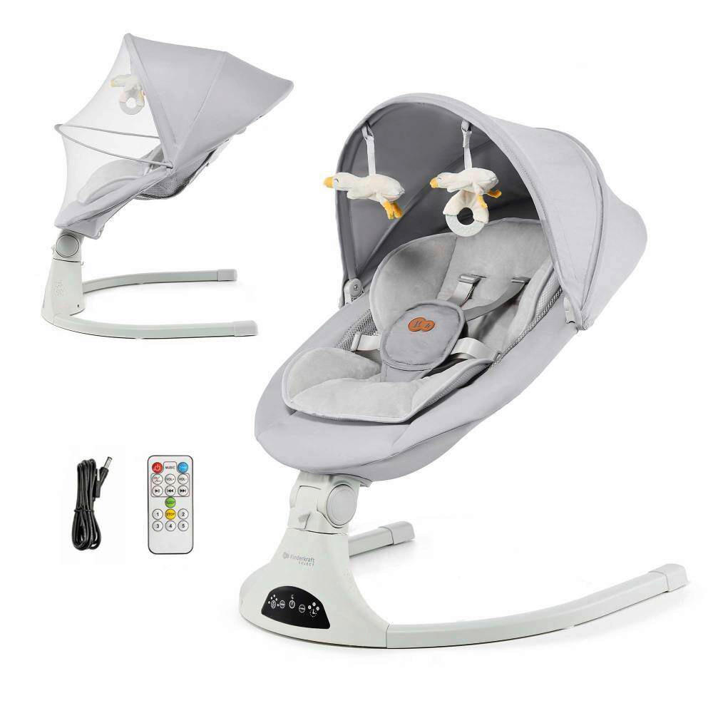 LJULJAČKA ZA BEBE  TULSY  - svijetlo siva, Basics, metal/tekstil (46-55/46-60/68cm) - Kinderkraft