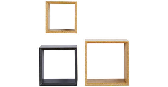 WANDREGALSET 3-teilig Anthrazit, Eiche Wotan - Anthrazit/Eiche Wotan, Basics, Holzwerkstoff (20-28/20-28/11,8cm) - Carryhome