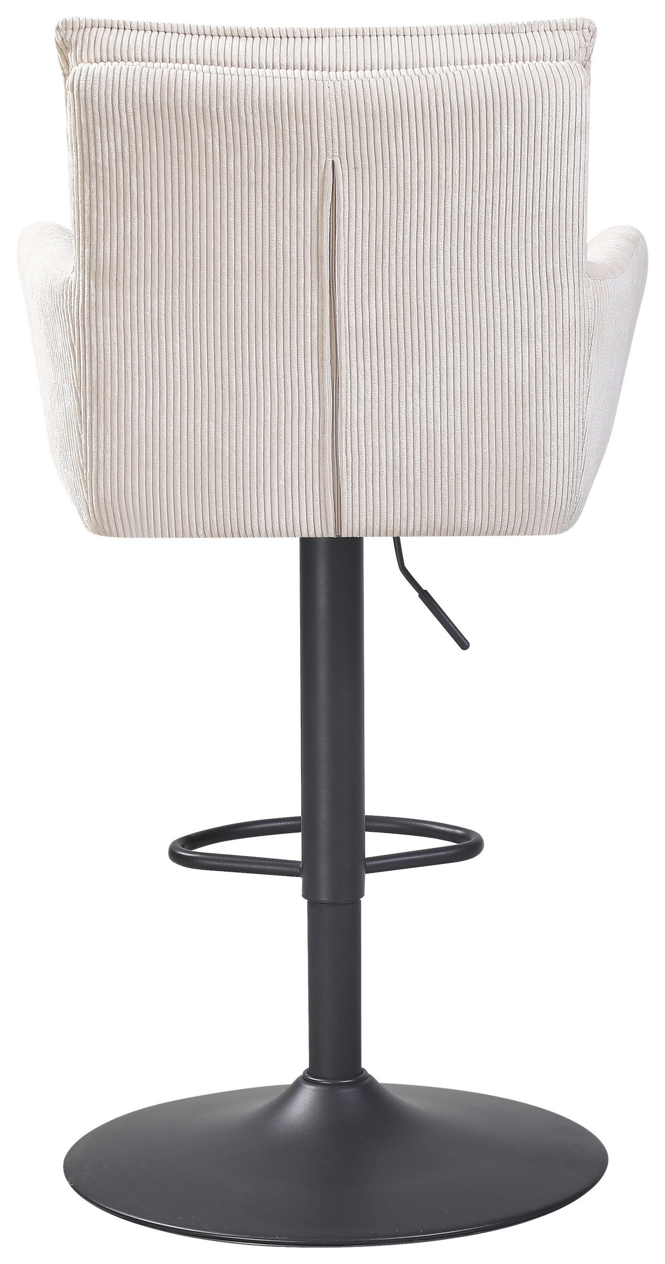 BARHOCKER in Metall, Textil Schwarz, Beige  - Beige/Schwarz, KONVENTIONELL, Textil/Metall (57/100-121/57cm) - MID.YOU