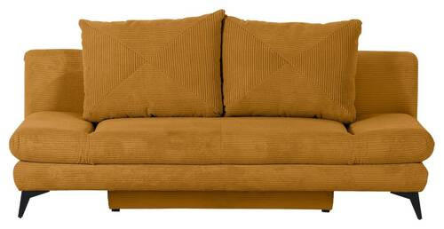 SCHLAFSOFA in Cord Dunkelgelb  - Dunkelgelb/Schwarz, Konventionell, Textil/Metall (200/78/95cm) - home24