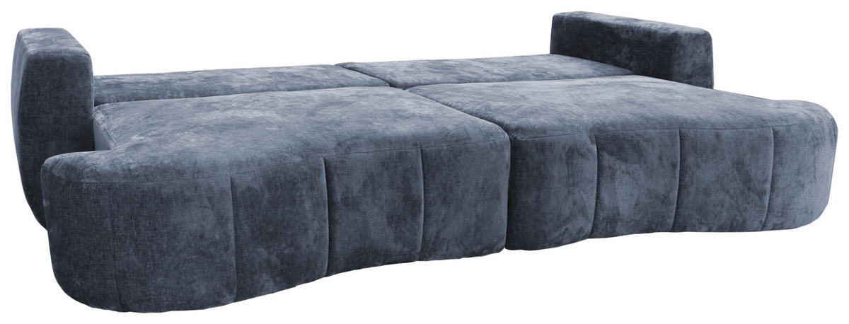 BOXSPRINGSOFA  mit Rücken echt Velours Dunkelblau  - Schwarz/Dunkelblau, Trend, Kunststoff/Textil (292/71-99/127cm) - Livetastic