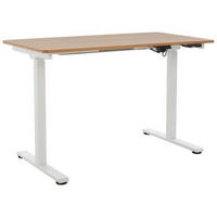 SCHREIBTISCH höhenverstellbar  - Naturfarben/Weiß, MODERN, Holzwerkstoff/Metall (120/60/73-123cm) - Livetastic