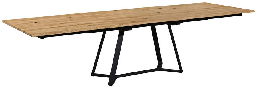Esstisch Wildeiche Massiv Rechteckig Schwarz Eichefarben Online