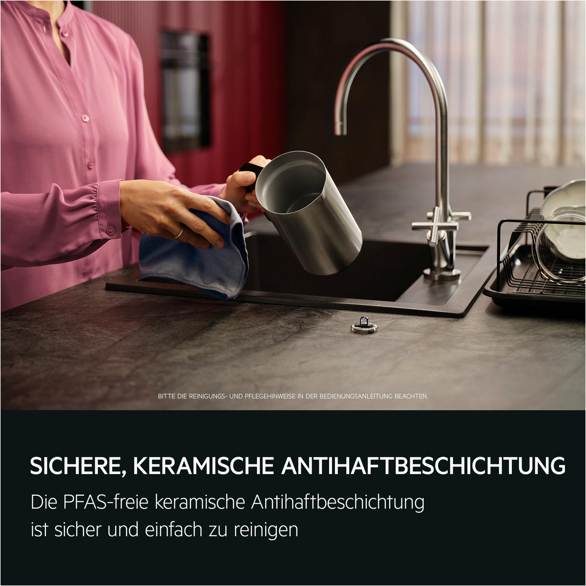 MILCHSCHÄUMER   - Edelstahlfarben, Basics, Metall (16,2/19,4/10,8cm) - AEG