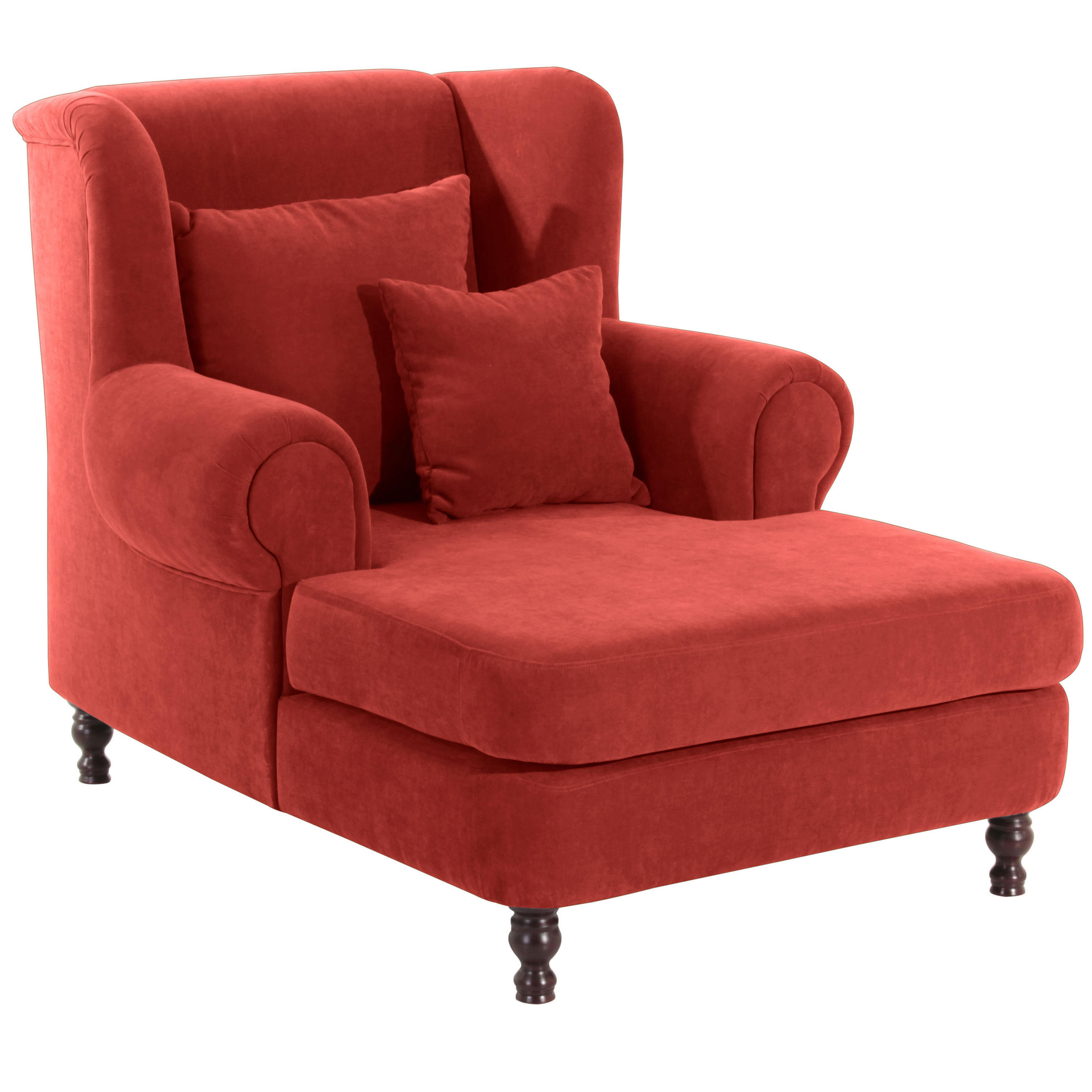 XXL-SESSEL Velours Terracotta    - Nussbaumfarben/Terracotta, Design, Holz/Textil (103/103/149cm) - Max Winzer