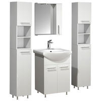 BADEZIMMER 5-teilig  in 110 cm  - Weiss/Silberfarben, Modern, Glas/Keramik (110cm) - MID.YOU